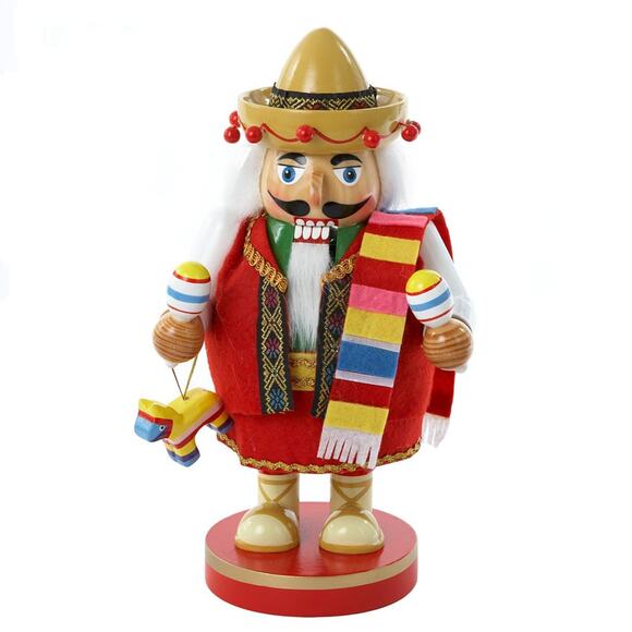Kurt Adler Chubby Mexican Wooden Nutcracker Christmas Table Top 10.25-Inch NEW - Picture 1 of 9